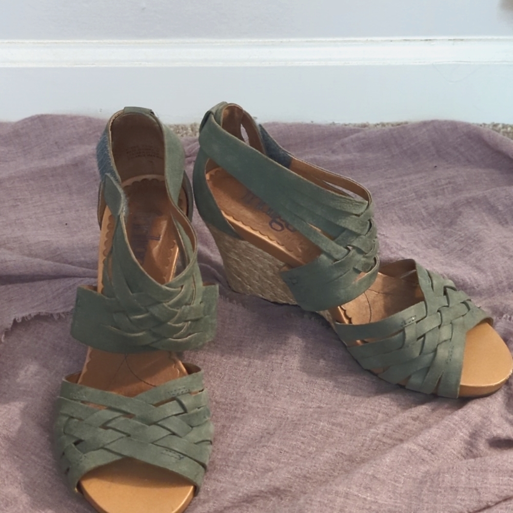 Suede Wedge Sandals